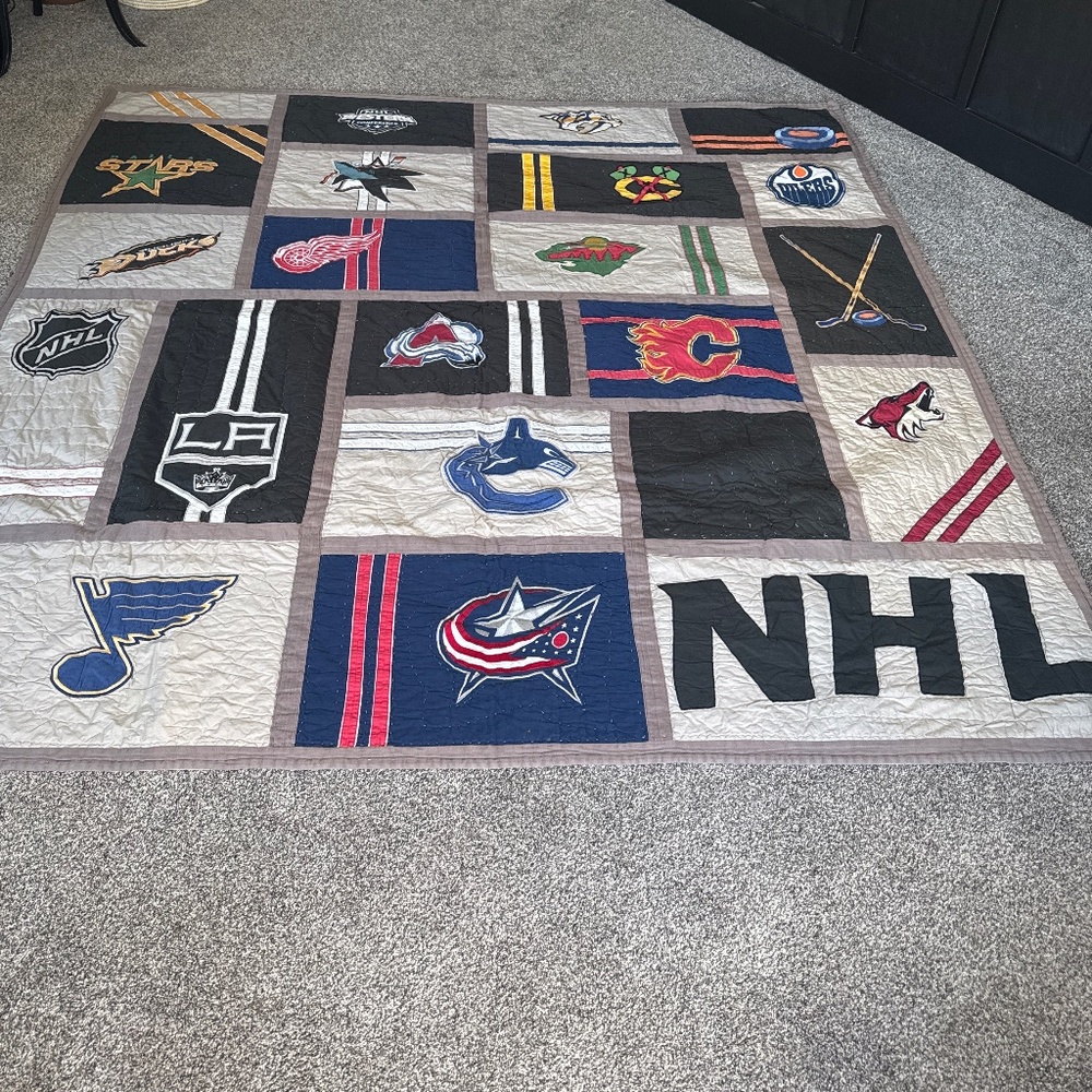 Pottery barn hockey quilt